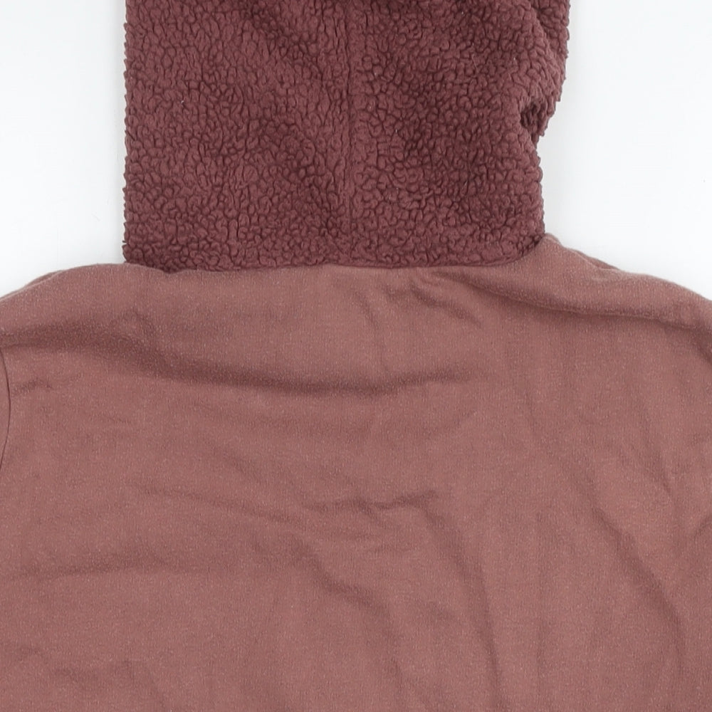 PINK Womens Brown Cotton Pullover Hoodie Size M Pullover - Logo