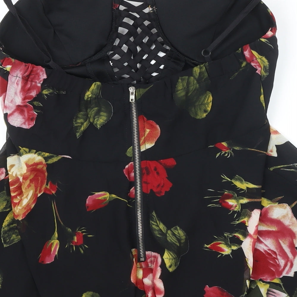 New Look Womens Multicoloured Floral Polyester Camisole Blouse Size 10 Sweetheart