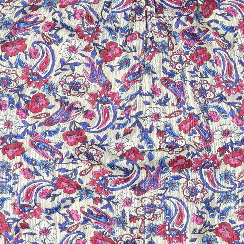 MNG Womens Multicoloured Floral Polyester Tunic Blouse Size S Collared