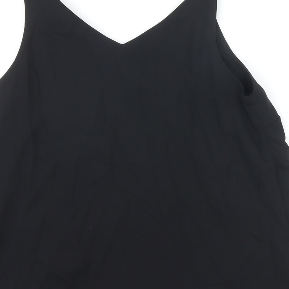Dorothy Perkins Womens Black Polyester Camisole Blouse Size 8 Boat Neck