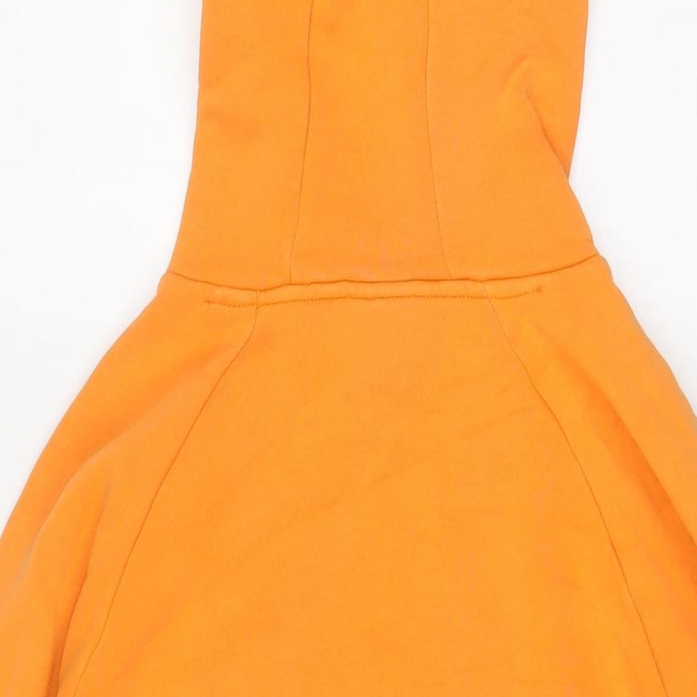 BEE INSPIRED Womens Orange Cotton Pullover Hoodie Size M Pullover
