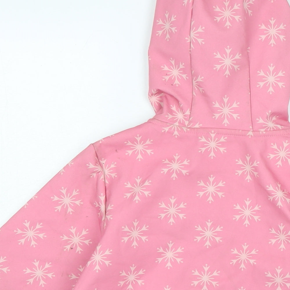Brand and care label for Disney girls’ pink rain coat coat, size 8, years zip - elsa