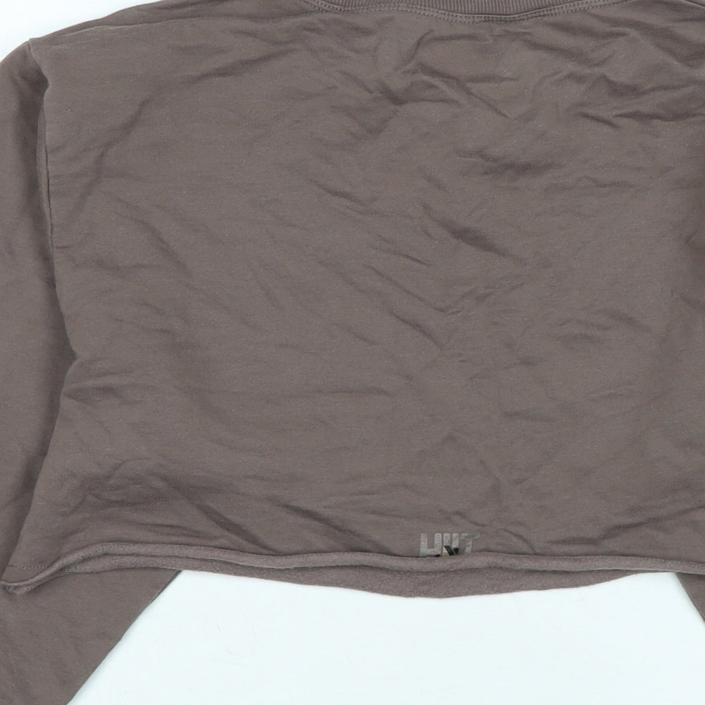 Hllit Womens Brown Cotton Pullover Sweatshirt One Size - Logo