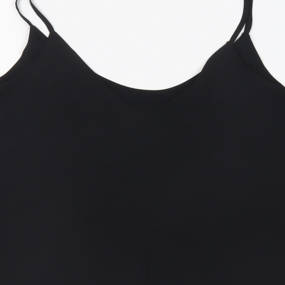 River Island Womens Black Polyester Camisole Tank Size 10 Scoop Neck