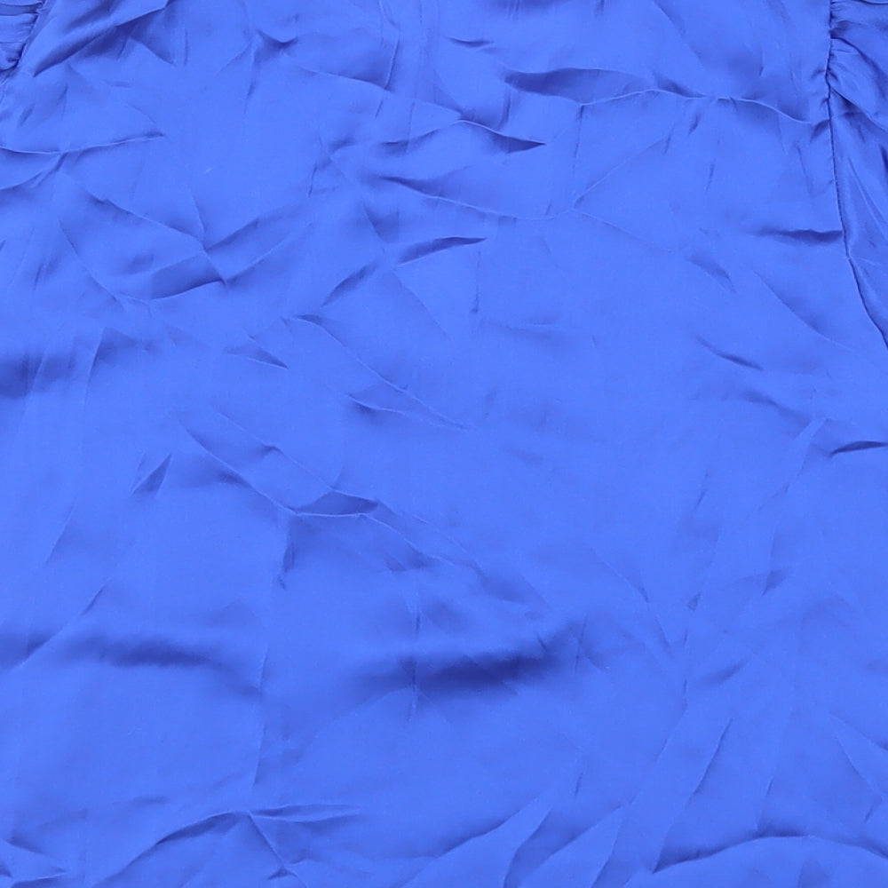NEXT Womens Blue Polyester Basic Blouse Size 6 V-Neck - Flare Sleeves