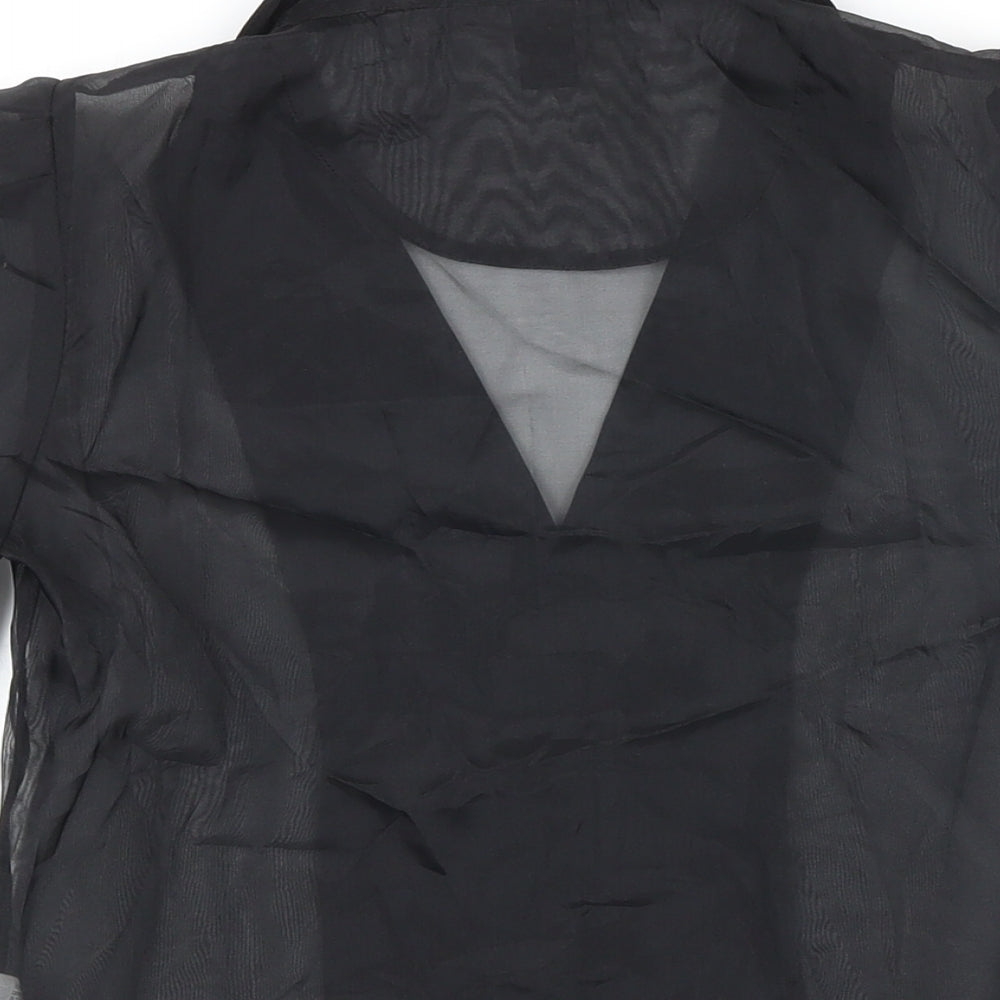 FOREVER 21 Womens Black Polyester Basic Blouse Size 12 Collared