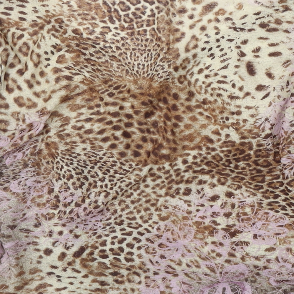 Reflections Womens Multicoloured Animal Print Polyester Tunic Blouse Size M V-Neck