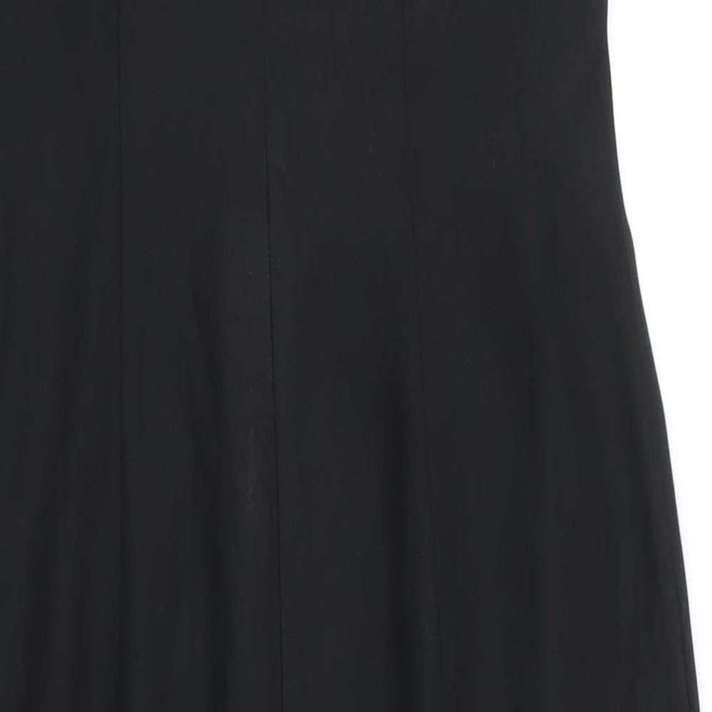 NEXT Womens Black Polyester Maxi Size 14 Boat Neck Zip