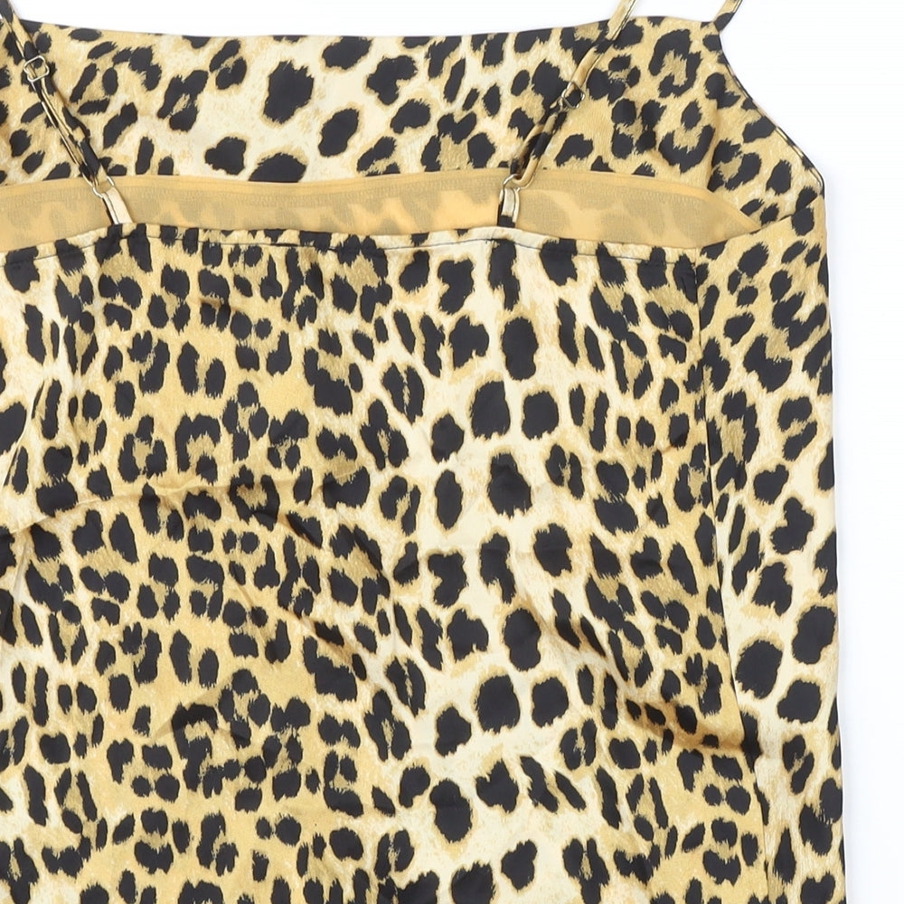 River Island Womens Multicoloured Animal Print Polyester Blend Camisole Blouse Size 8 Square Neck