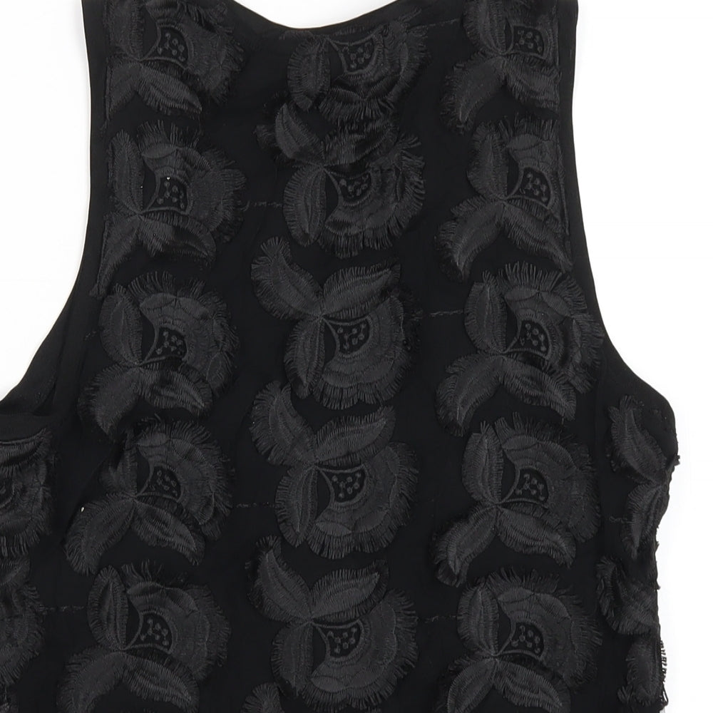 H&M Womens Black Polyester Basic Tank Size S Round Neck