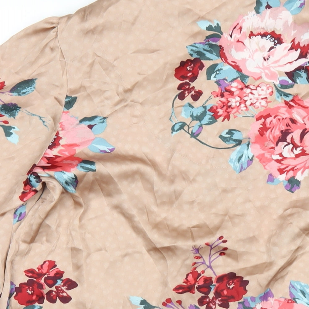 Marks & Spencer Womens Multicoloured Floral Polyester Top Pyjama Top Size 6 Button