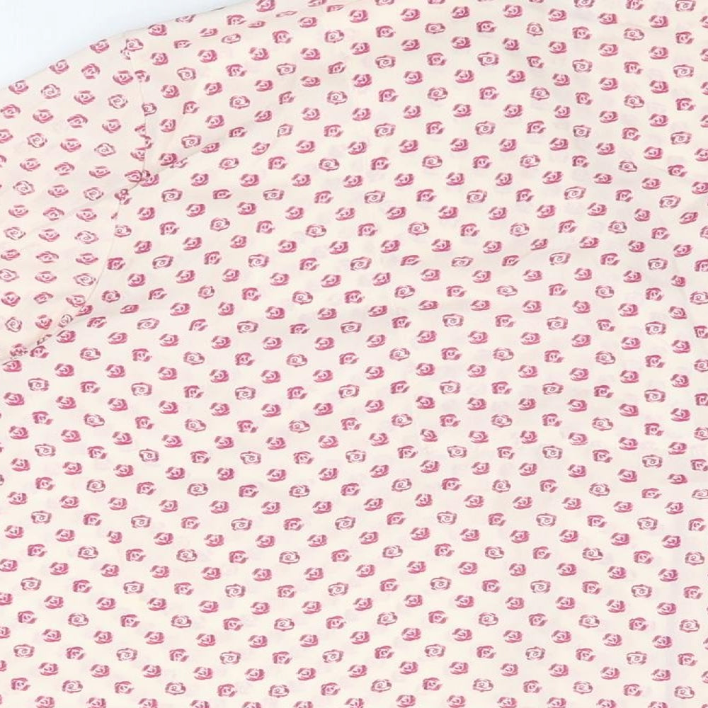 Marks & Spencer Womens Pink Floral Polyester Top Pyjama Top Size 14 Button