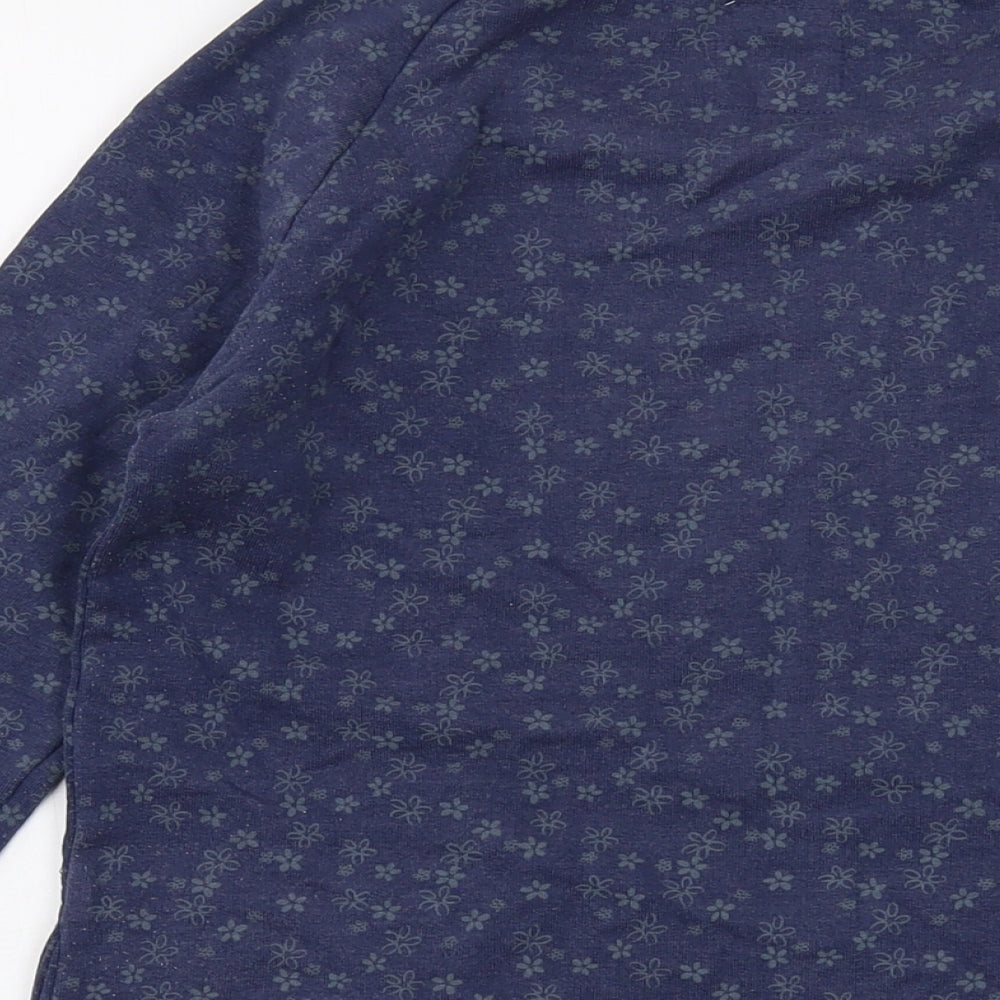 Cameo Rose Womens Blue Geometric Cotton Pullover Sweatshirt Size S Pullover