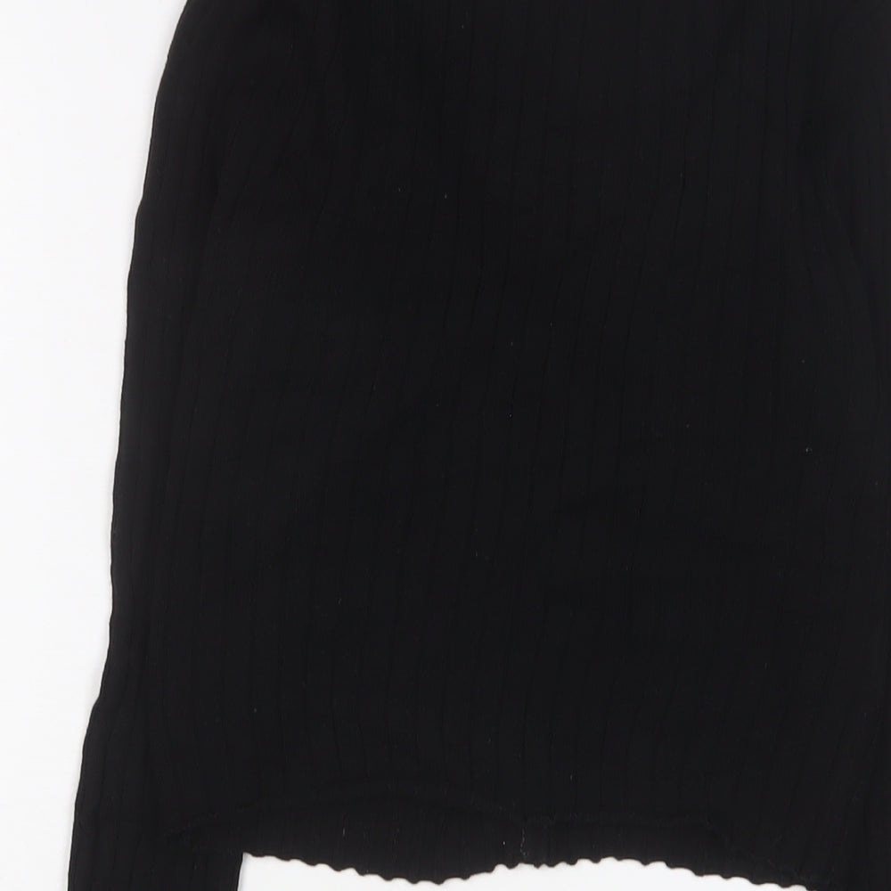Collusion Womens Black V-Neck Acrylic Cardigan Jumper Size 8