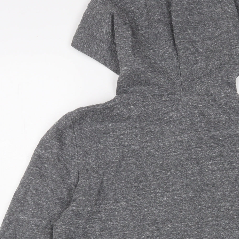 PINK Womens Grey Cotton Full Zip Hoodie Size XS Zip