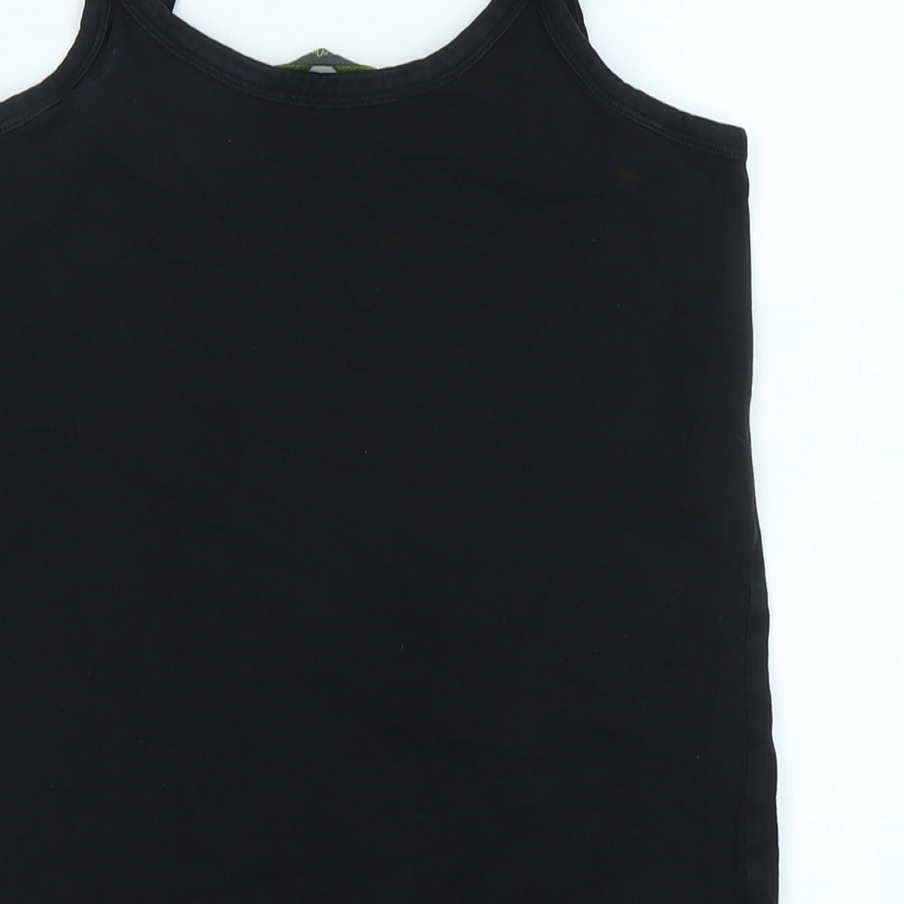 Blooming Marvellous Womens Black Cotton Basic Tank Size M Scoop Neck - Logo
