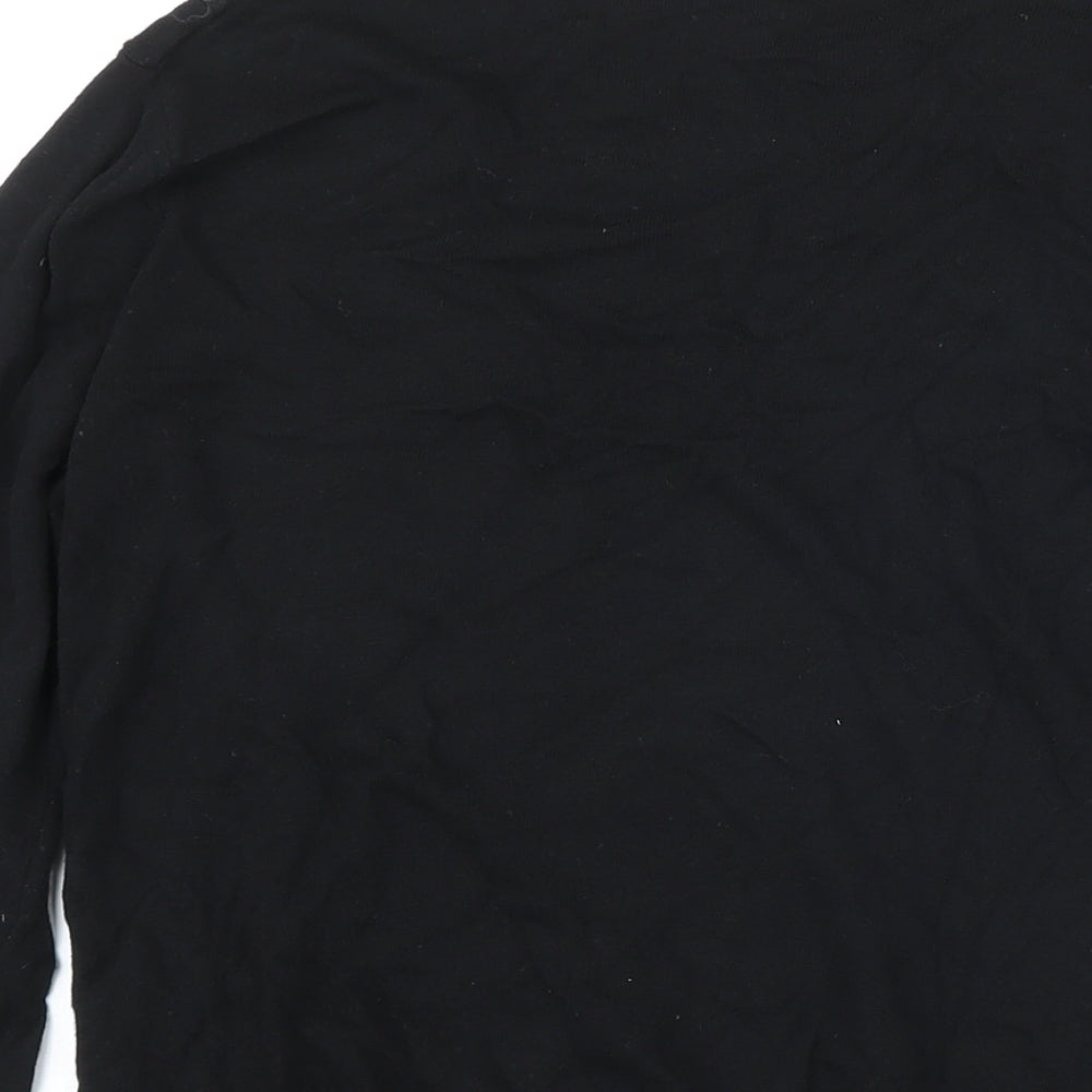 Warehouse Womens Black Round Neck Viscose Pullover Jumper Size 14