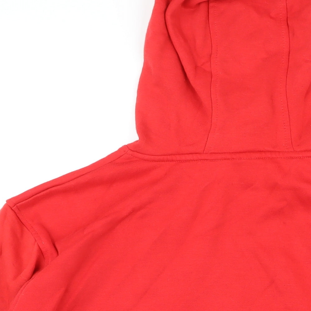 Disney Womens Red Polyester Blend Pullover Hoodie Size 10 Drawstring - Heart