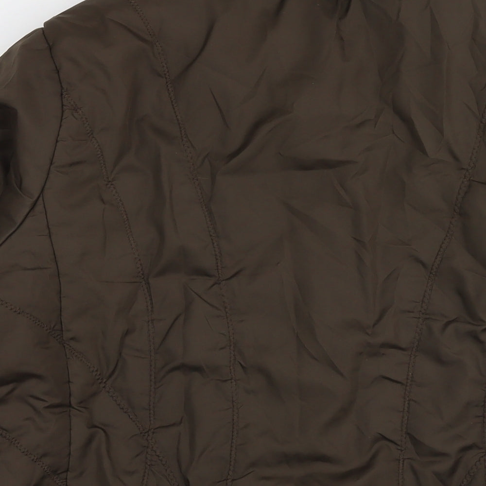Elegance Womens Brown Quilted Jacket Size 16 Zip