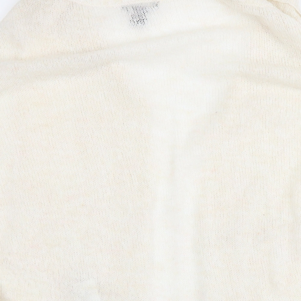 H&M Womens White V-Neck Acrylic Cape Jumper Size M - Size M/L