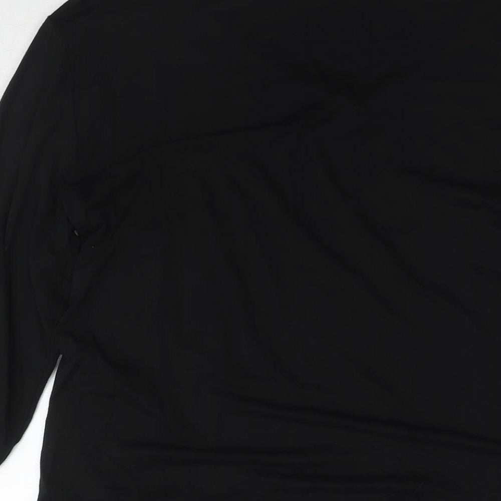 Grace Womens Black Viscose Tunic Blouse Size 12 Round Neck - Embellishment Detail
