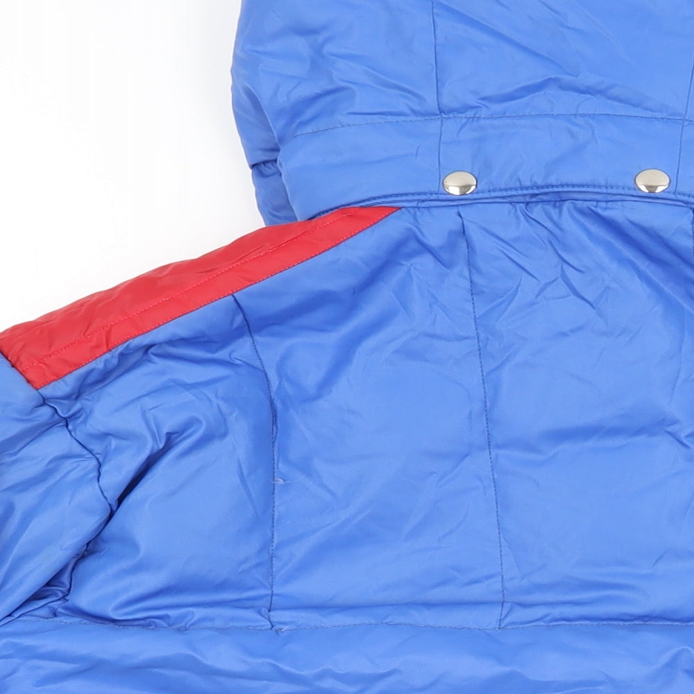 By Blacks Womens Blue Puffer Jacket Coat Size L Zip