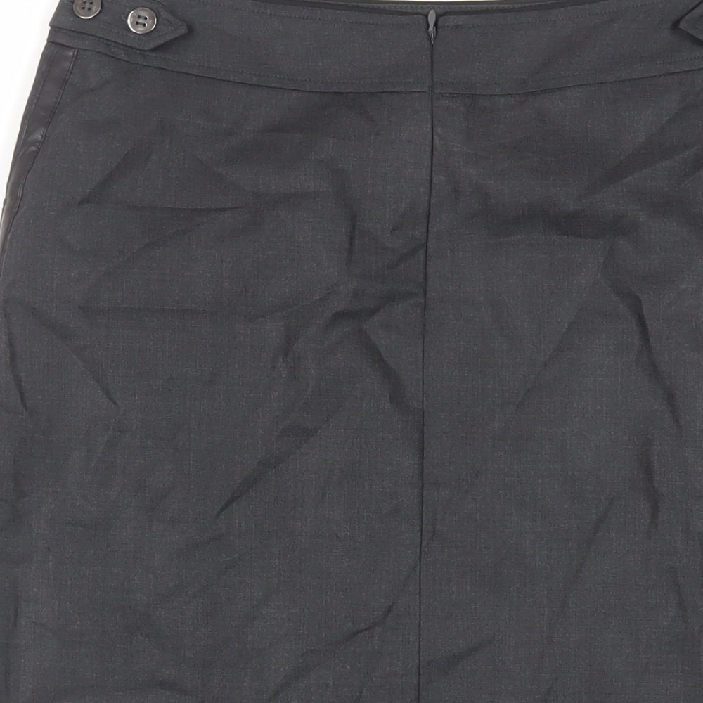NetWork Womens Grey Wool A-Line Skirt Size 30 in Zip - Pockets
