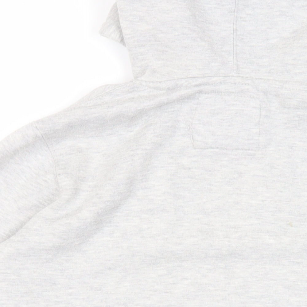 Pull&Bear Mens Grey Cotton Pullover Hoodie Size S