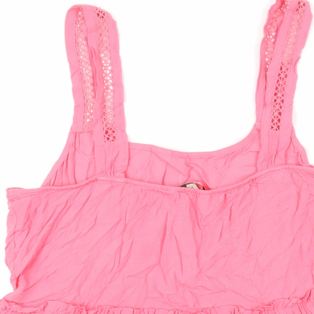 NEXT Womens Pink Viscose Basic Tank Size 16 Scoop Neck