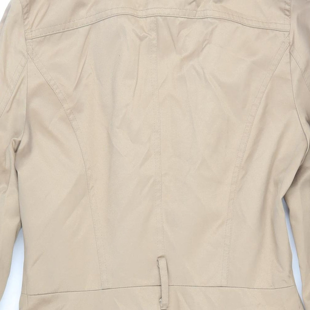 Oasis Womens Beige Overcoat Coat Size S Zip - Zipped Pockets