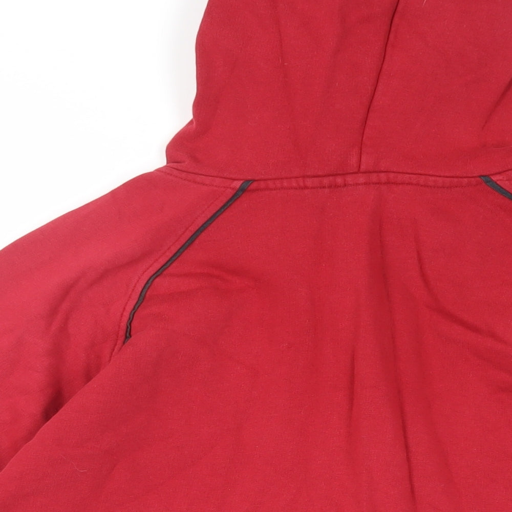Forest FC Mens Red Cotton Full Zip Hoodie Size L - Logo Pockets