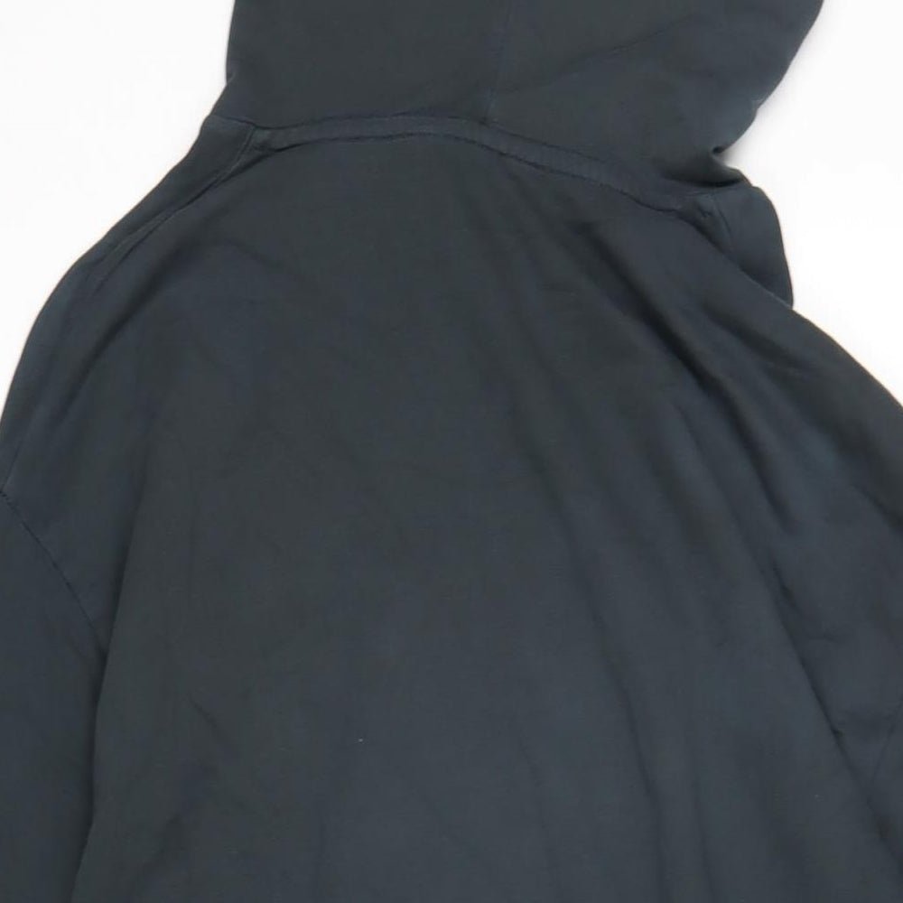 COLLUSION Womens Blue Cotton Pullover Hoodie Size 6 Pullover