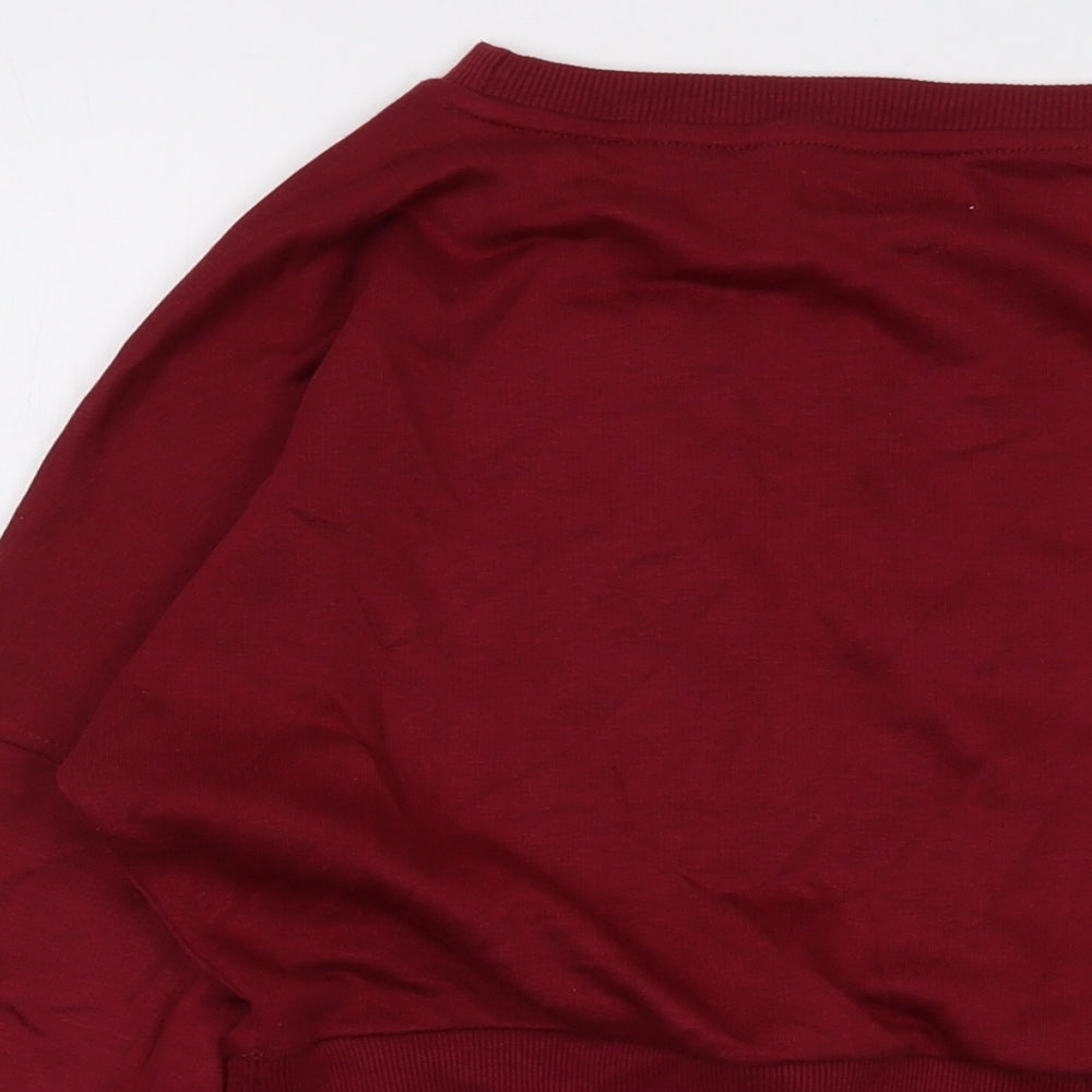 Miss Outrage Womens Red Cotton Pullover Sweatshirt Size M Pullover