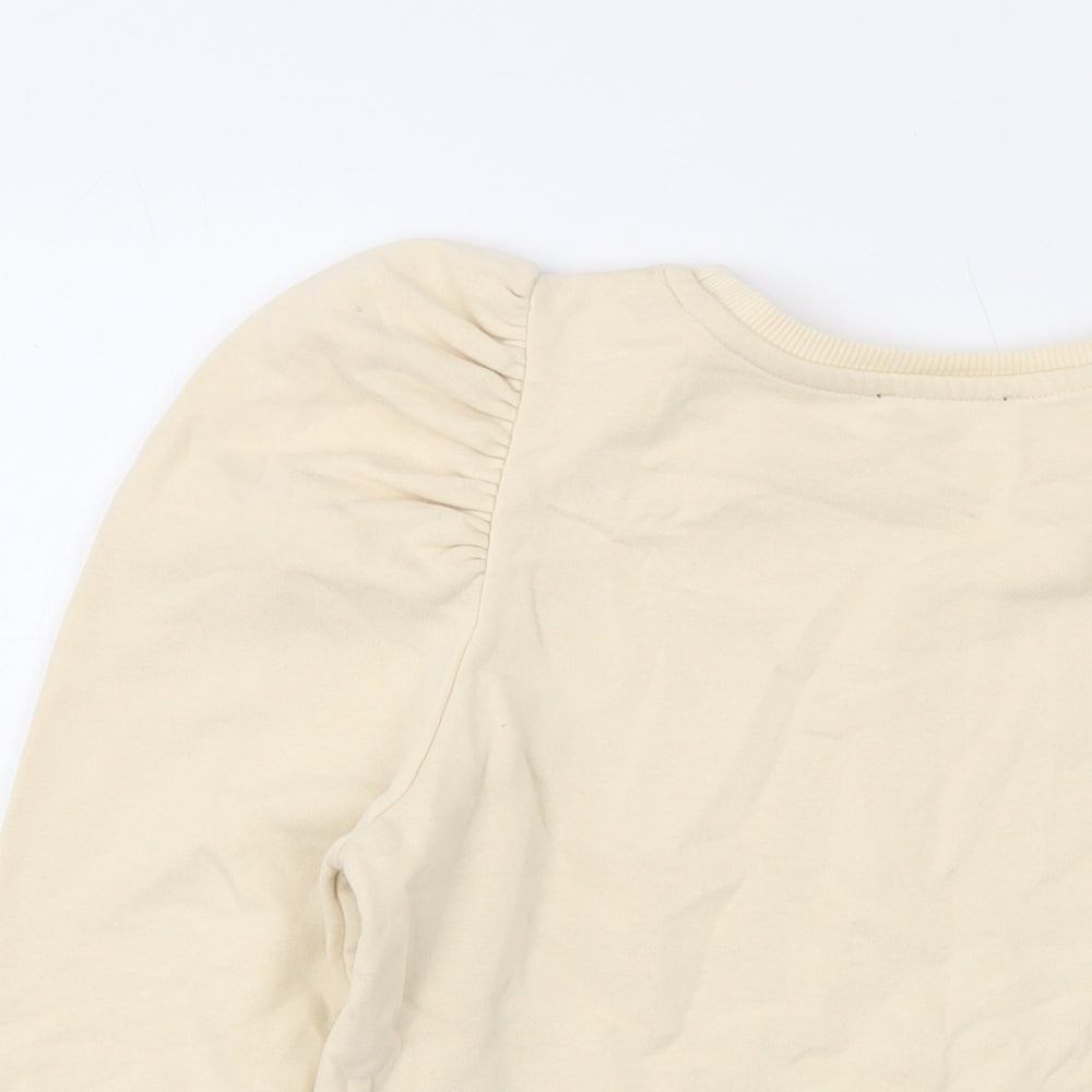 Zara Womens Beige Cotton Pullover Sweatshirt Size S Pullover