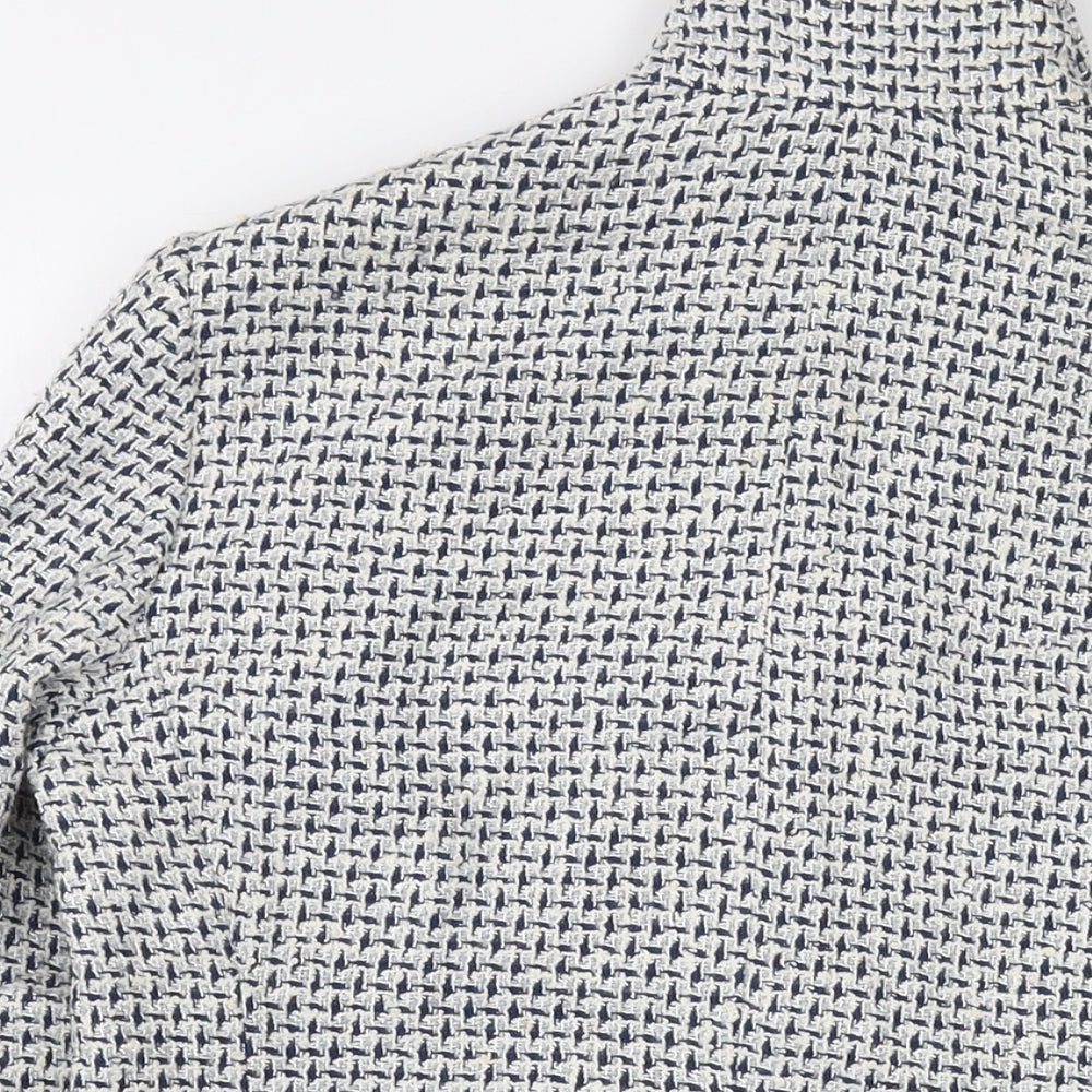 Marks & Spencer Womens Blue Geometric Jacket Size 10 Zip