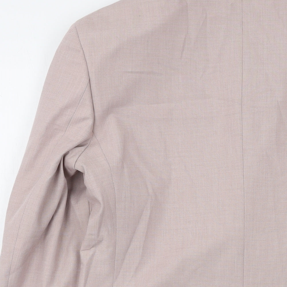 Marks & Spencer Mens Pink Polyester Jacket Suit Jacket Size 34 Regular