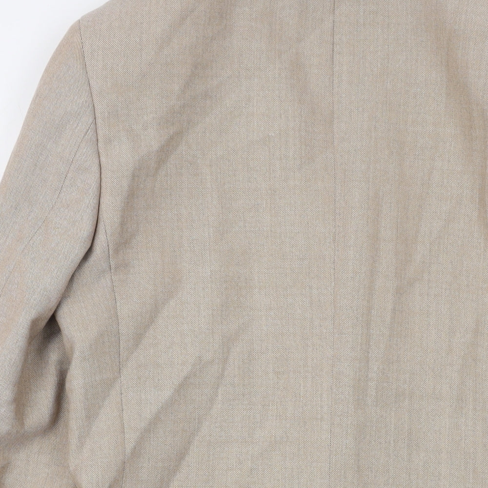 Marks & Spencer Mens Beige Polyester Jacket Suit Jacket Size 36 Regular