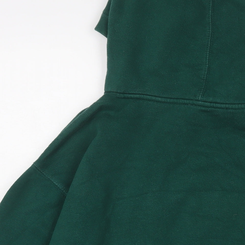 Zara Womens Green Cotton Pullover Hoodie Size S Pullover
