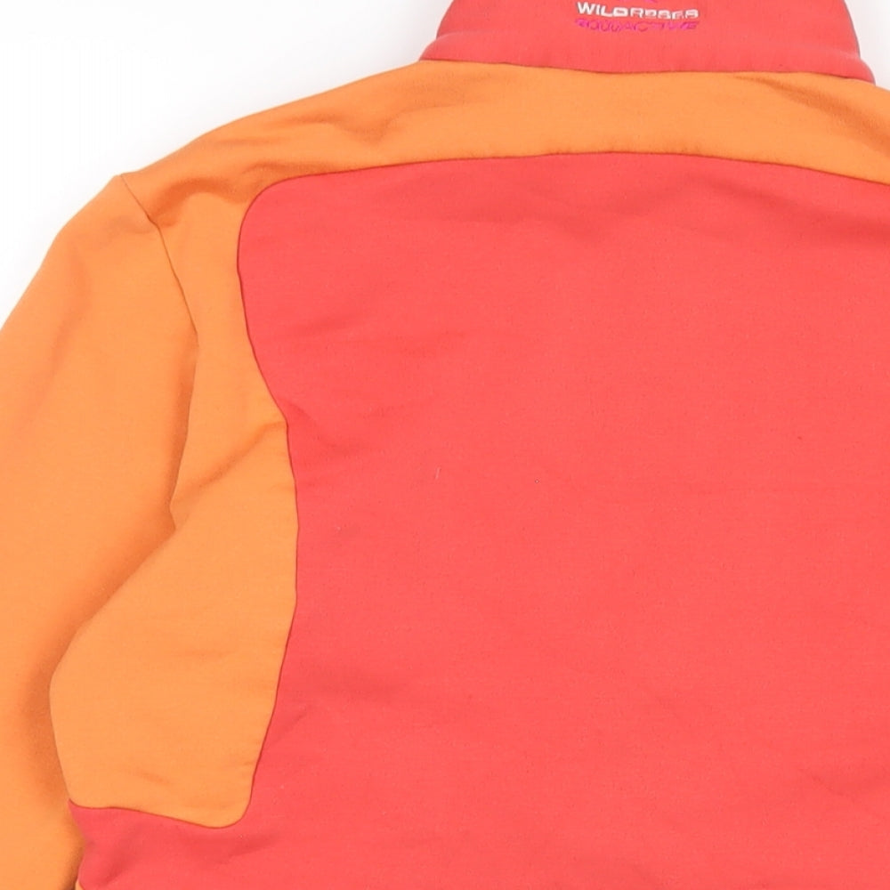 Wild Roses Womens Orange Cotton Pullover Sweatshirt Size L Zip