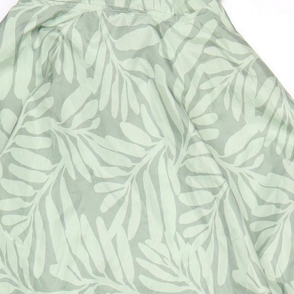 Dunnes Womens Green Geometric Rain Coat Coat Size XL Zip