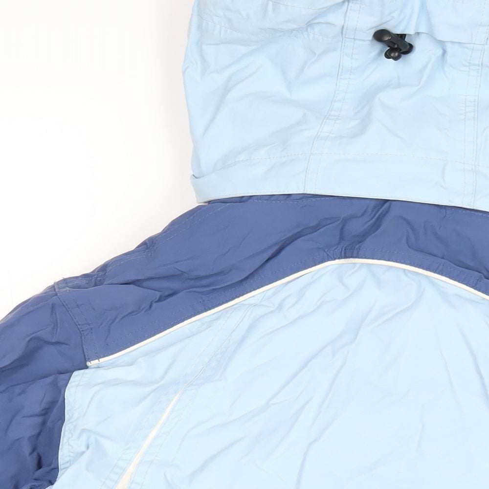 Hi-Tec Womens Blue Rain Coat Coat Size L Zip