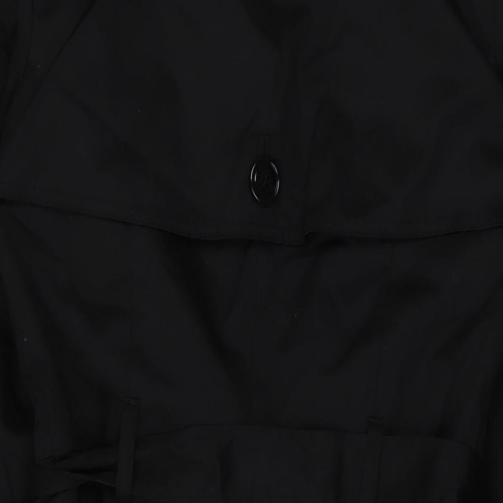 H&M Womens Black Overcoat Coat Size 10 Button