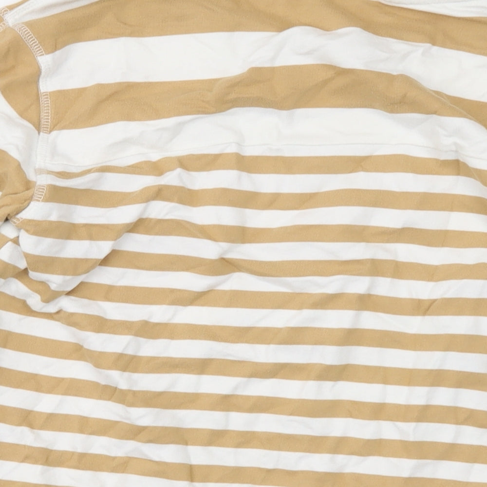 NEXT Womens Beige Striped Cotton Pullover Sweatshirt Size XS Pullover