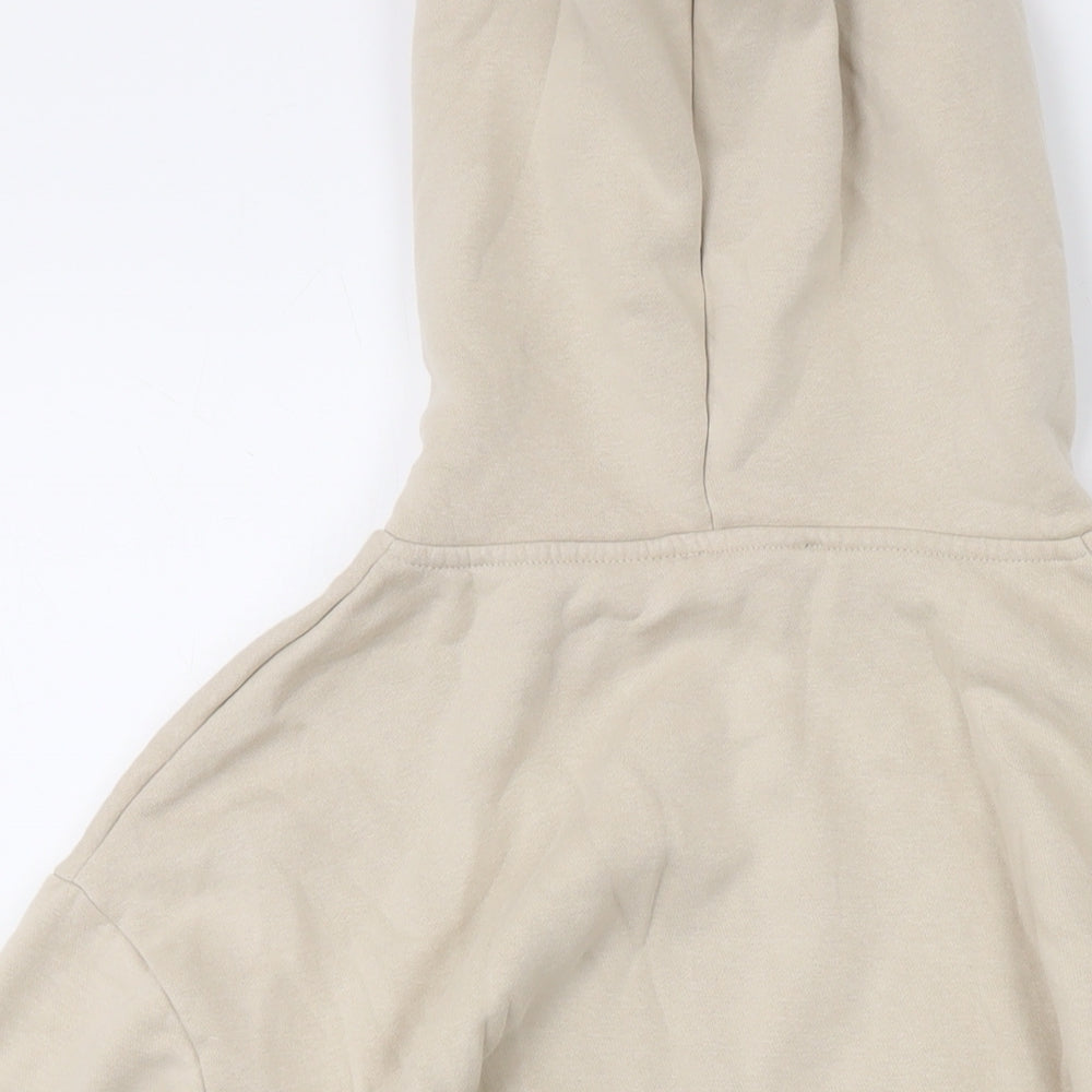 Zara Womens Beige Cotton Pullover Hoodie Size S Pullover