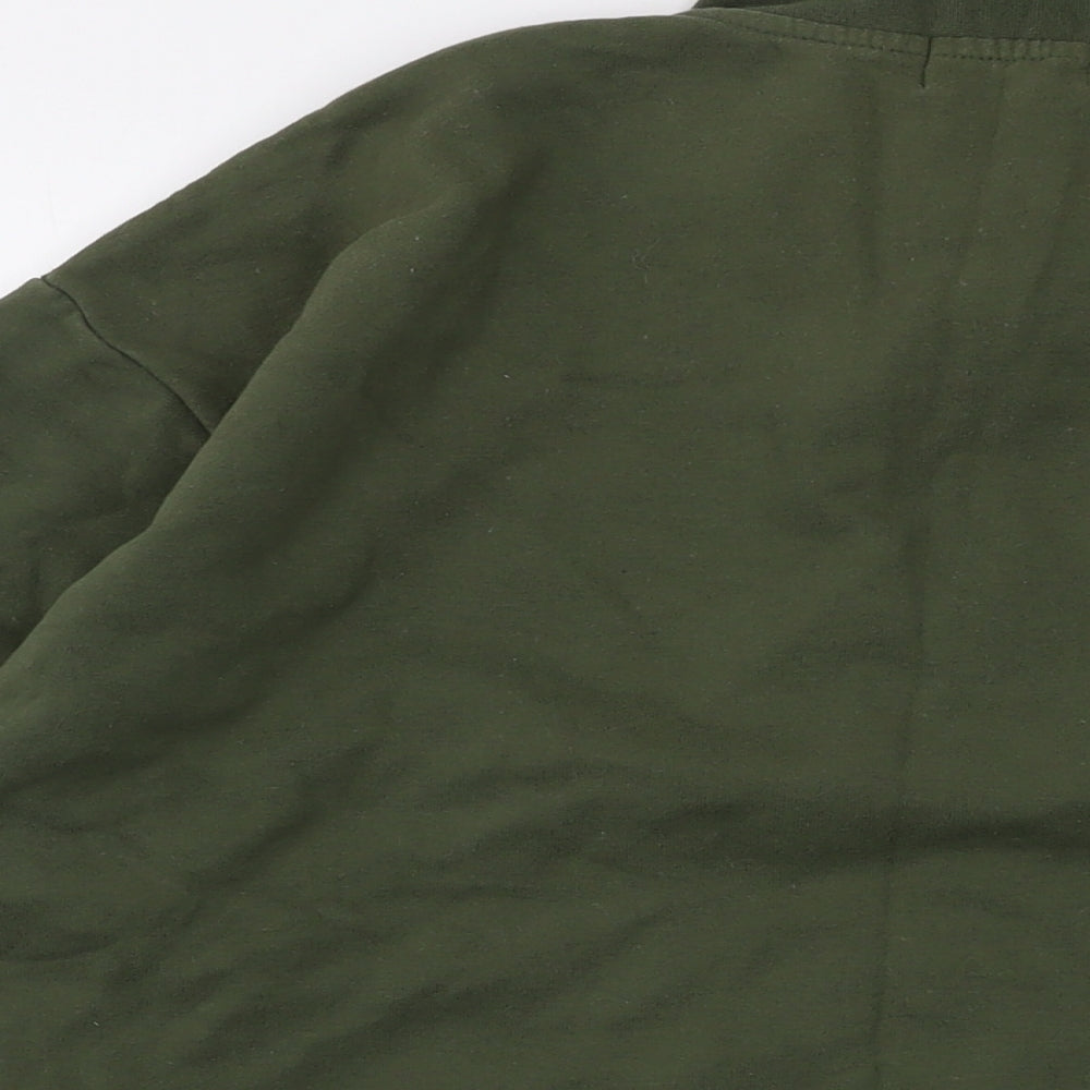 To-man Mens Green Cotton Pullover Sweatshirt Size L