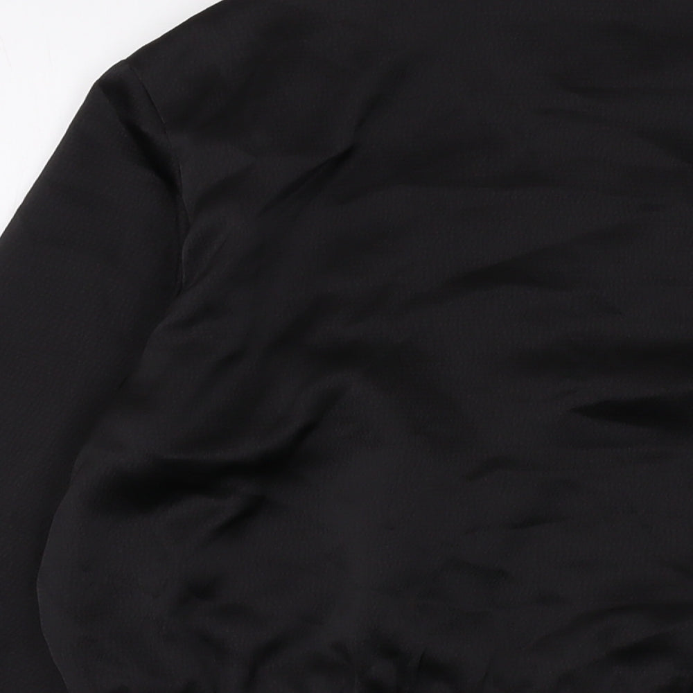 Boohoo Womens Black Bomber Jacket Jacket Size 10 Zip