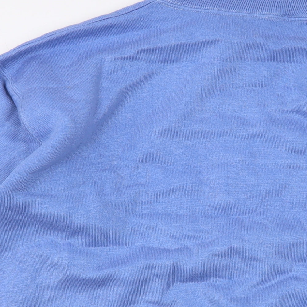 Country Scene Womens Blue Acrylic Pullover Sweatshirt Size M Pullover