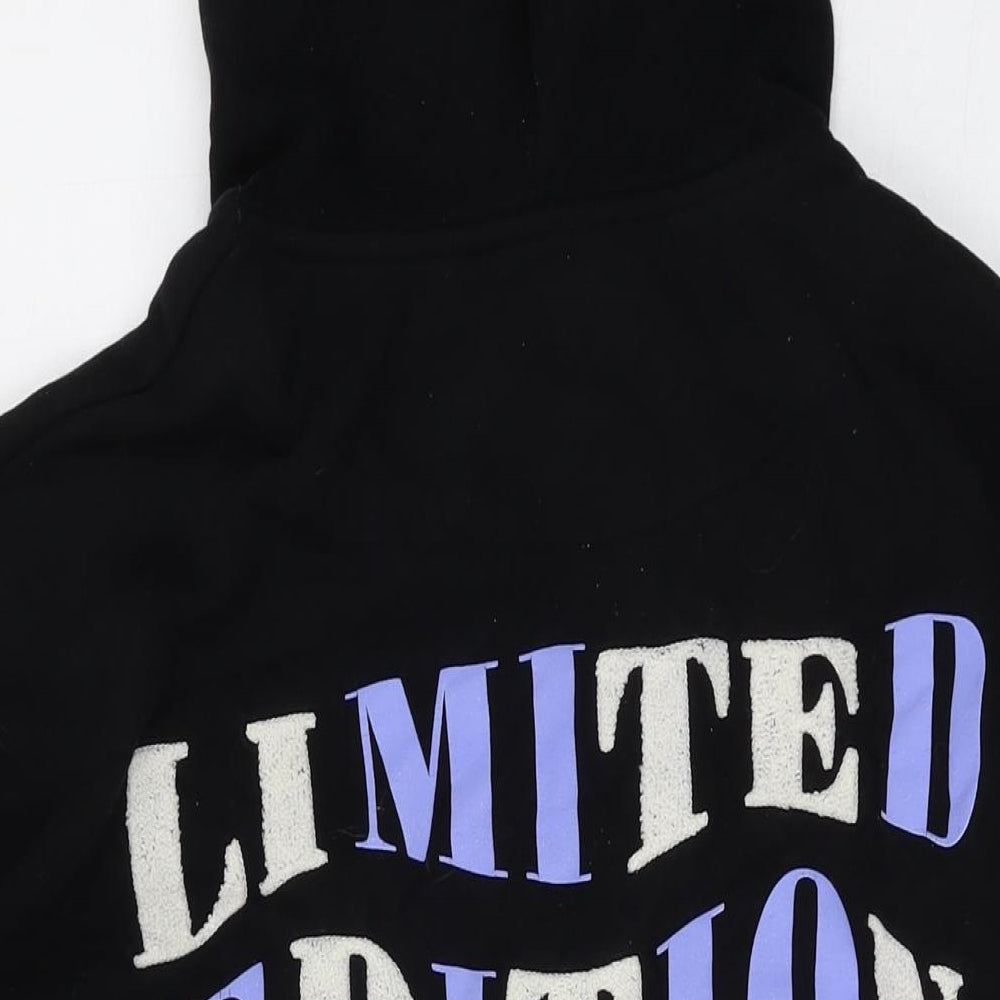 Boohoo Mens Black Cotton Pullover Hoodie Size S