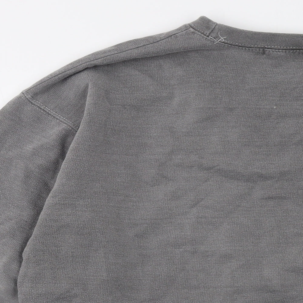 Boohoo Mens Grey Cotton Pullover Sweatshirt Size S