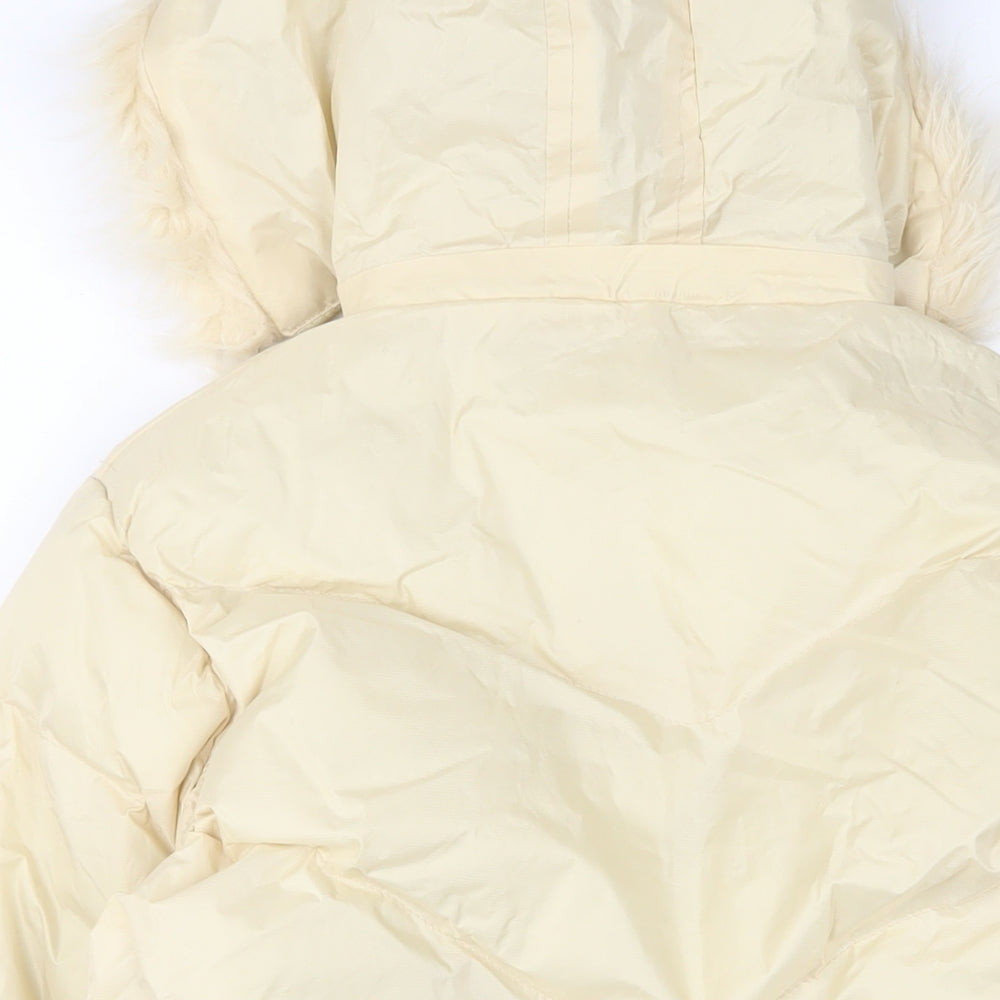 Maitesi Womens Ivory Puffer Jacket Jacket Size S Zip